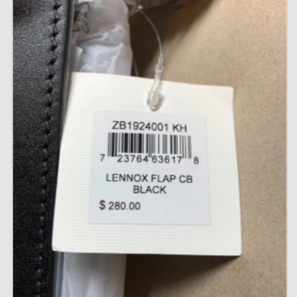 NWT FOSSIL Lennox Flap Leather Crossbody Bag Black MSRP $280 - Picture 15 of 15